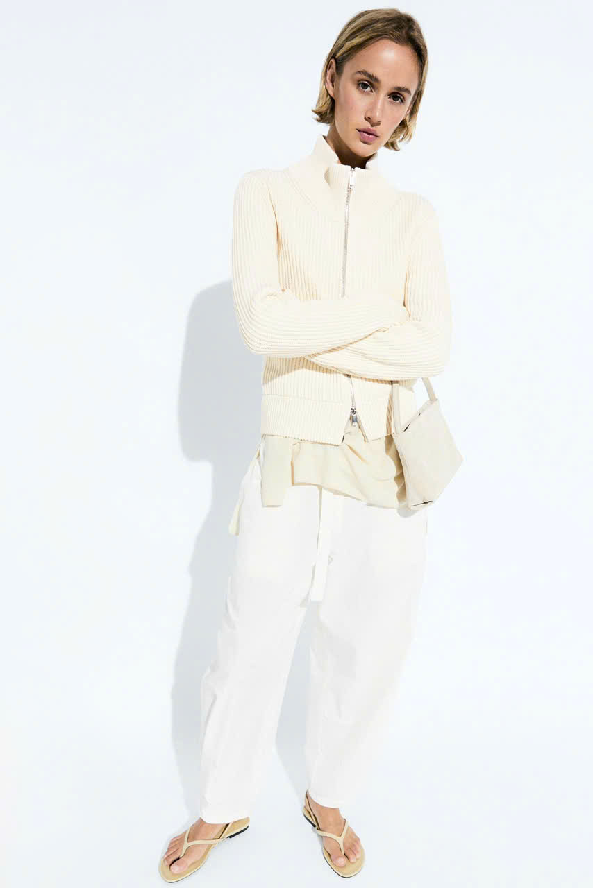 Áo khoác cardigan MASSIMO DUTTI dệt kiểu Purl từ 100% cotton