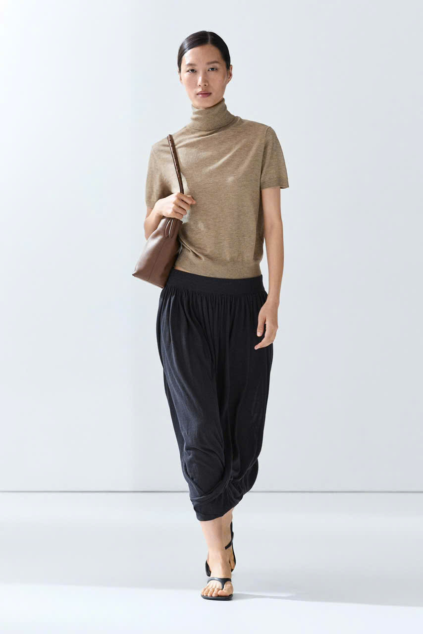 ÁO LEN MASSIMO DUTTI DỆT KIM CỔ LỌ
