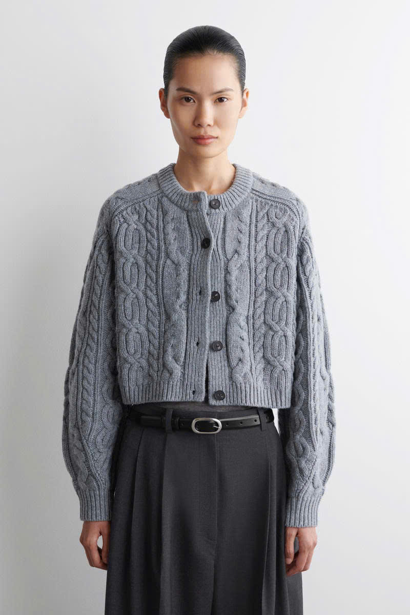 Áo khoác len COS dệt kim từ len merino