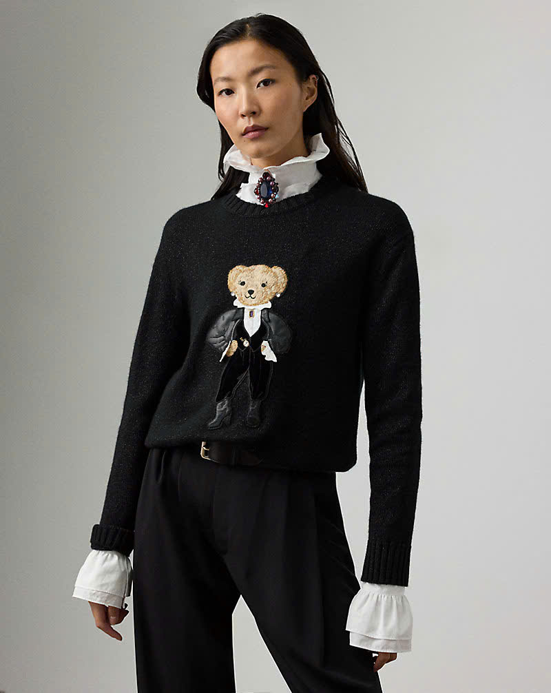 Áo len Polo Bear ánh kim dành cho mùa lễ hội