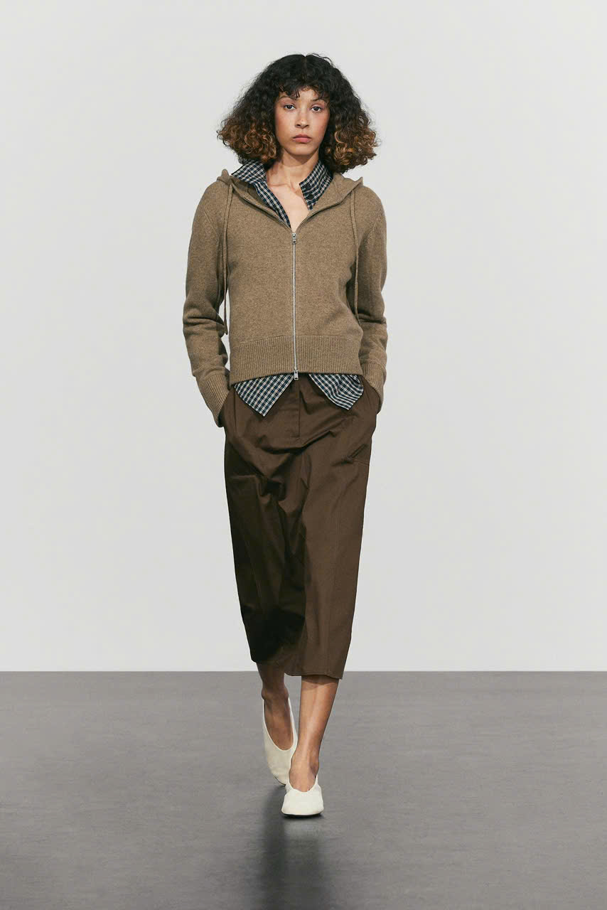 ÁO KHOÁC LEN MASSIMO DUTTI CÓ MŨ TRÙM ĐẦU, CHẤT LIỆU PHA LEN