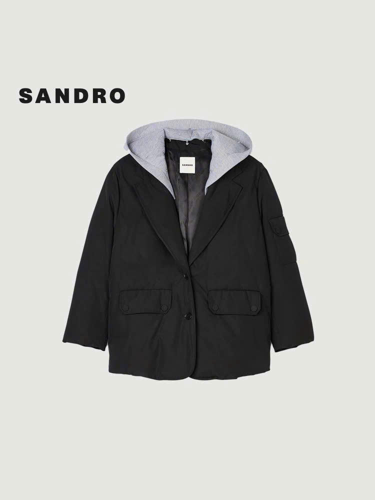 Áo phao Sandro phối mũ