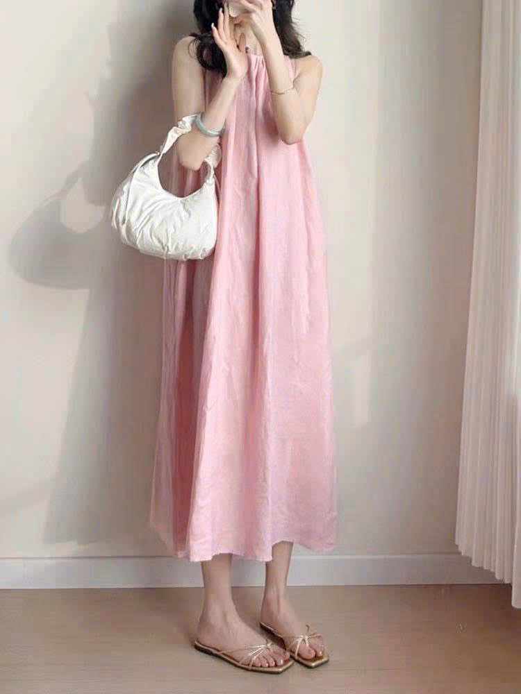 Váy 2 dây COS chun cổ 3 màu