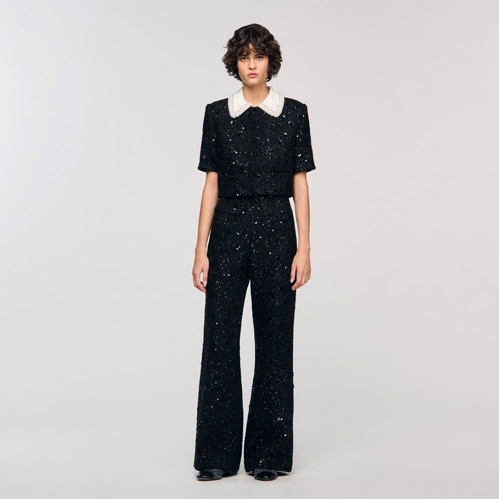 QUẦN VẢI TWEED ĐÍNH ĐÁ