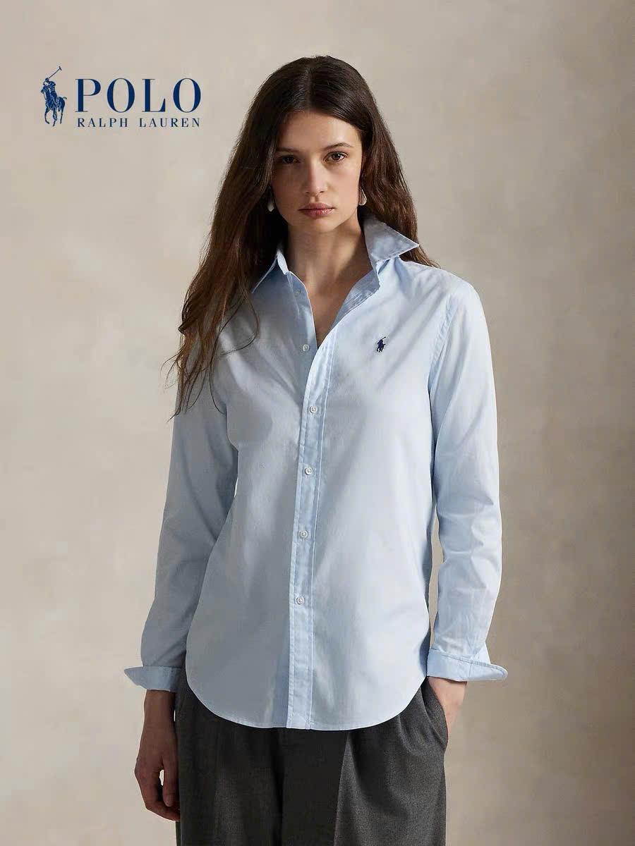 Áo sơ mi Ralph Lauren cổ đức dài tay thô mềm