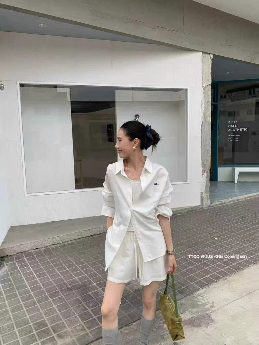 Set khaki linen Áo sơ mi + Short Viviene