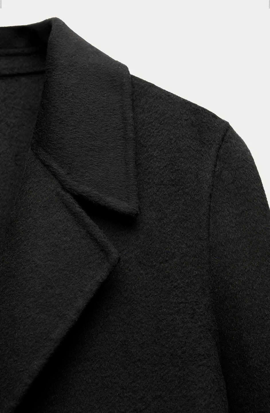 Coat dạ ép Zara dáng dài xẻ sau