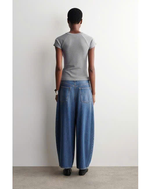 QUẦN JEANS ỐNG RỘNG XẾP NẾP