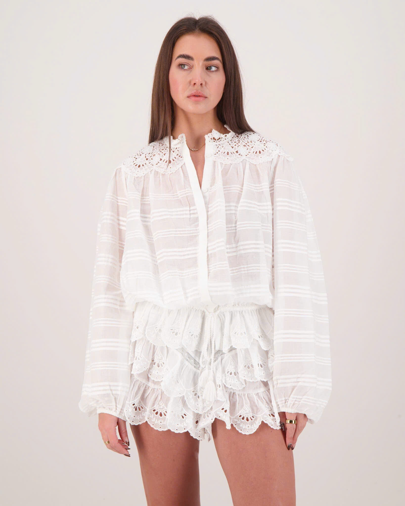 Set ISABEL MARRANT trắng ren dập