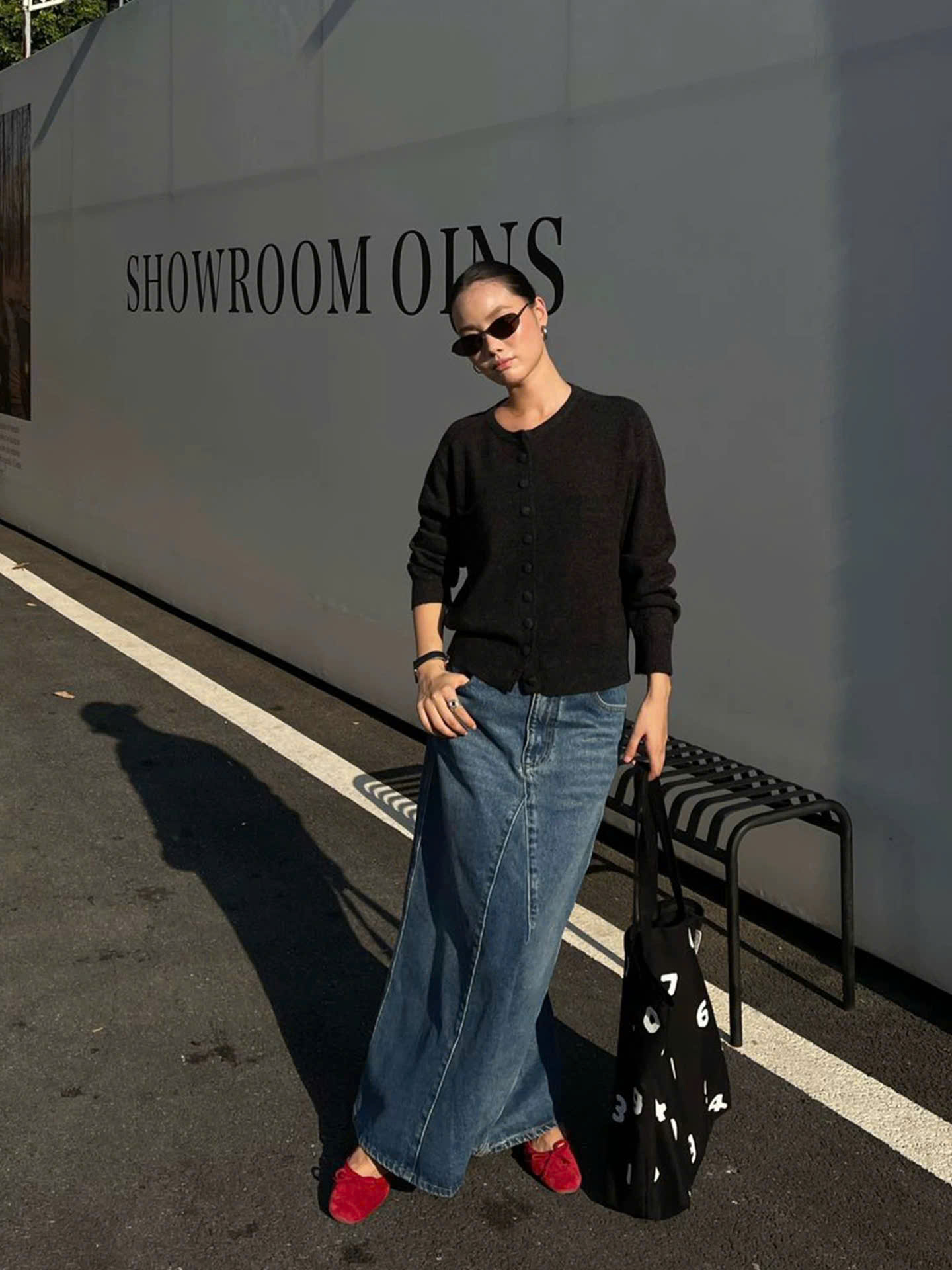 Chân váy denim midi LEVIS PREMIUM xanh nhạt