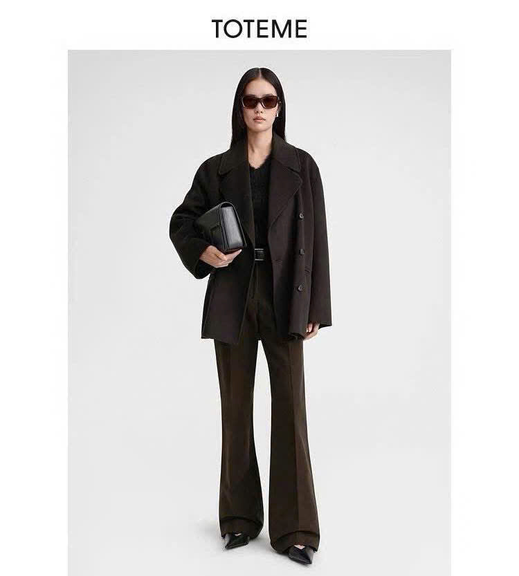 Coat dạ ép dáng lửng TOTEME