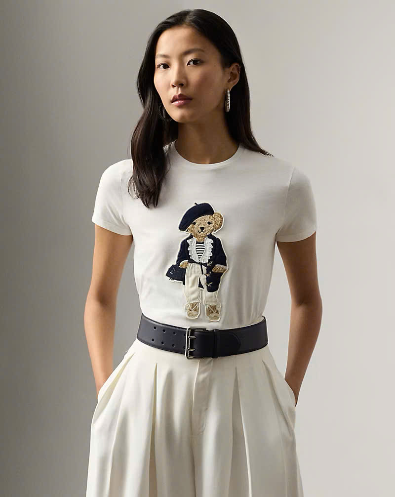 Áo thun cotton Polo Bear mùa xuân