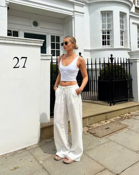 Quần thun tăm dệt Zara 3 màu dây rút (tách set)