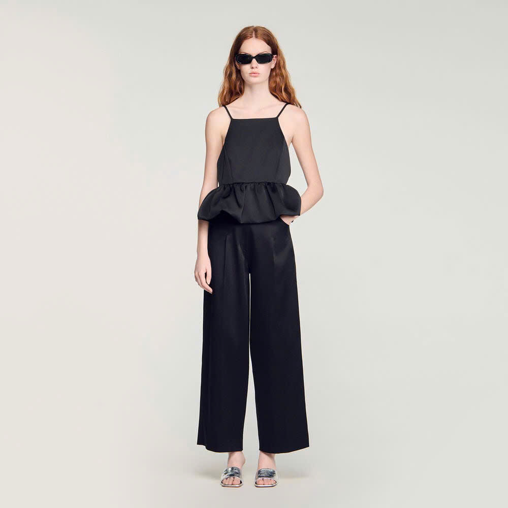 Áo croptop xếp nếp