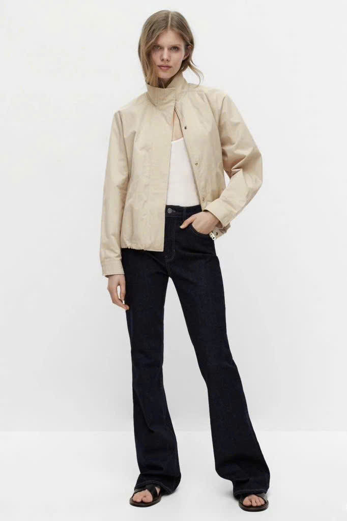 Áo khaki gió Massimo Dutti dáng lửng suông