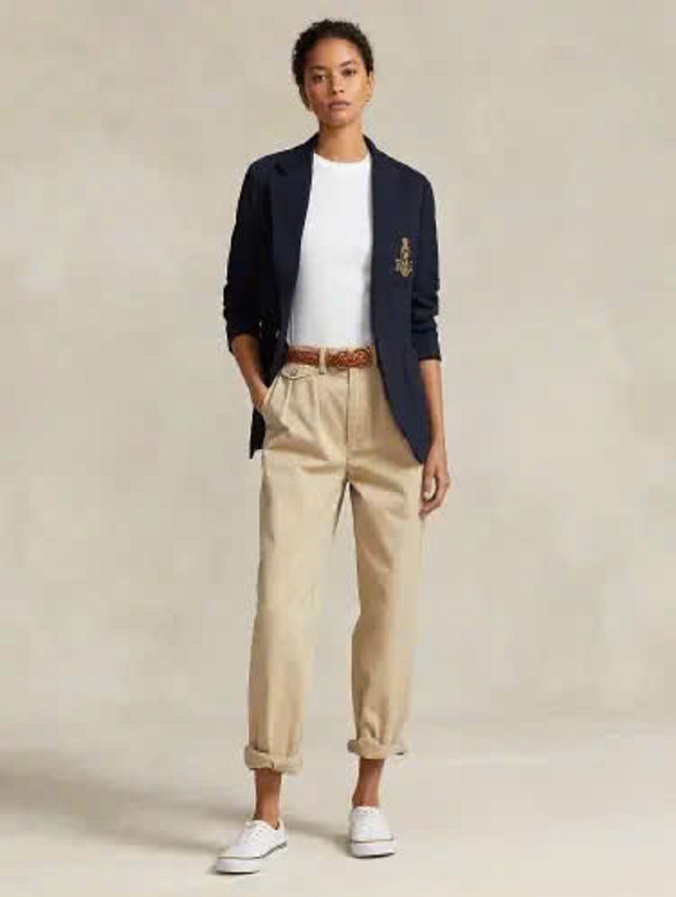 Polo Ralph Lauren Double-Knit Jacquard Blazer - 1 khuy Huy hiệu thêu