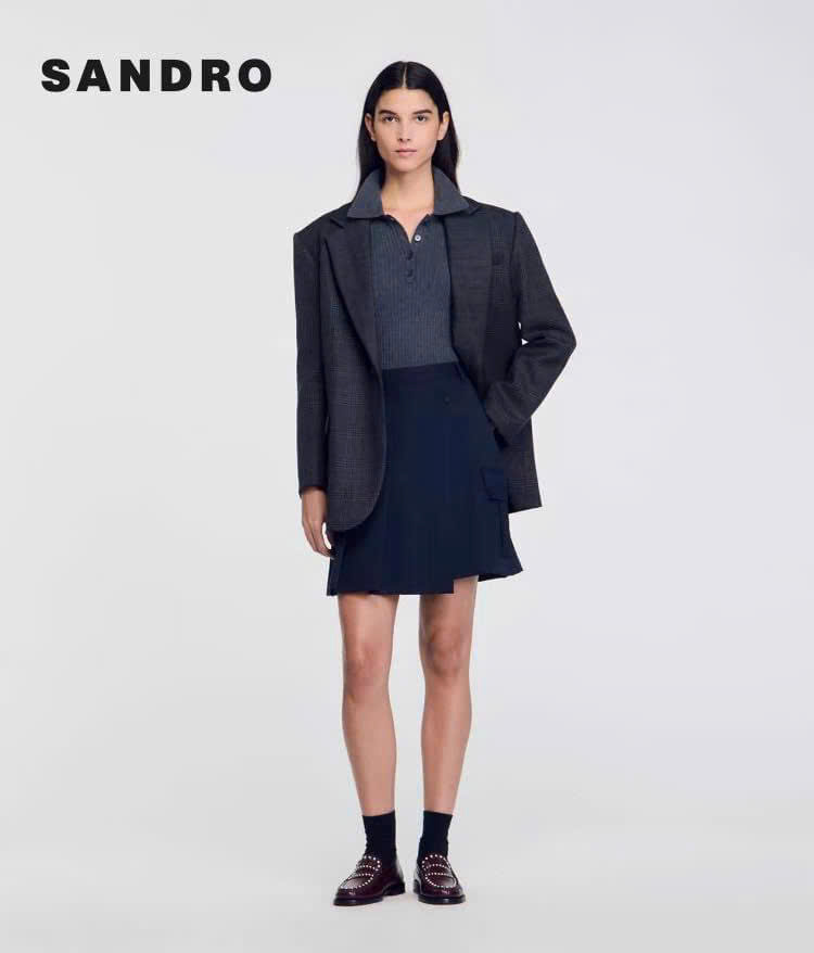 Áo len tăm Sandro màu xám