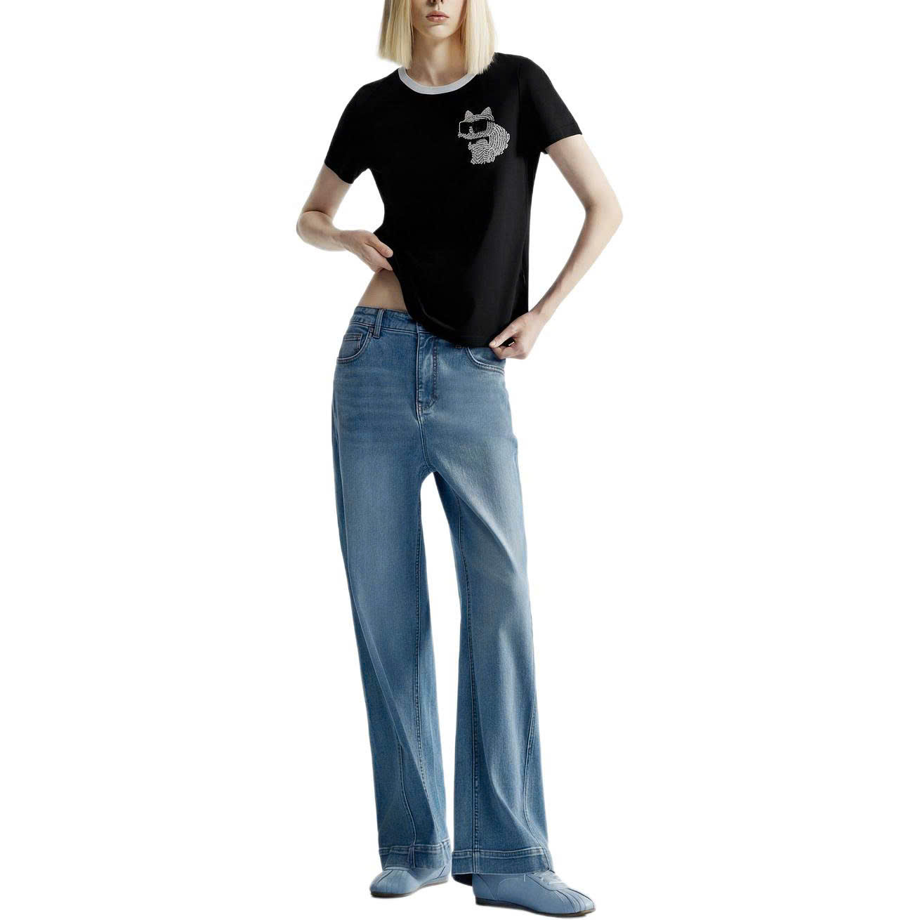 Tshirt Karl viền cổ dáng basic 2 màu