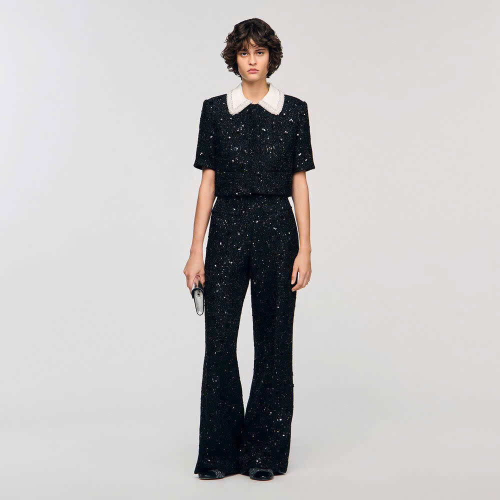 QUẦN VẢI TWEED ĐÍNH ĐÁ