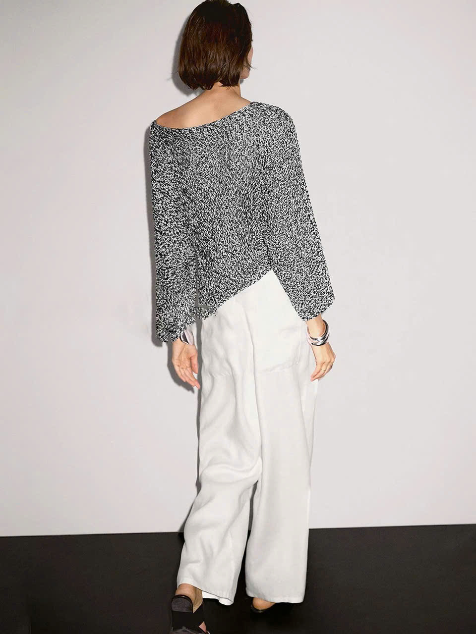 Áo len dệt kim melange 100% cotton.