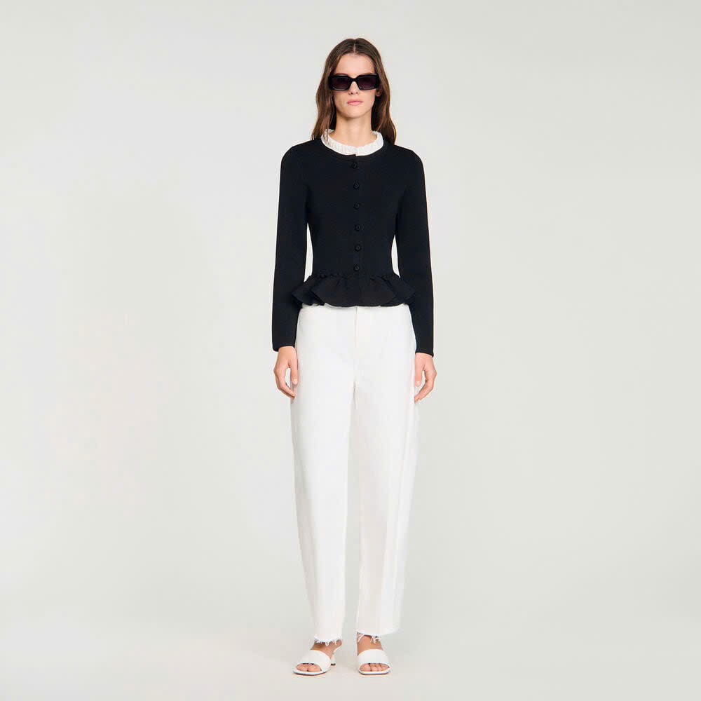 Áo khoác cardigan peplum cổ rời