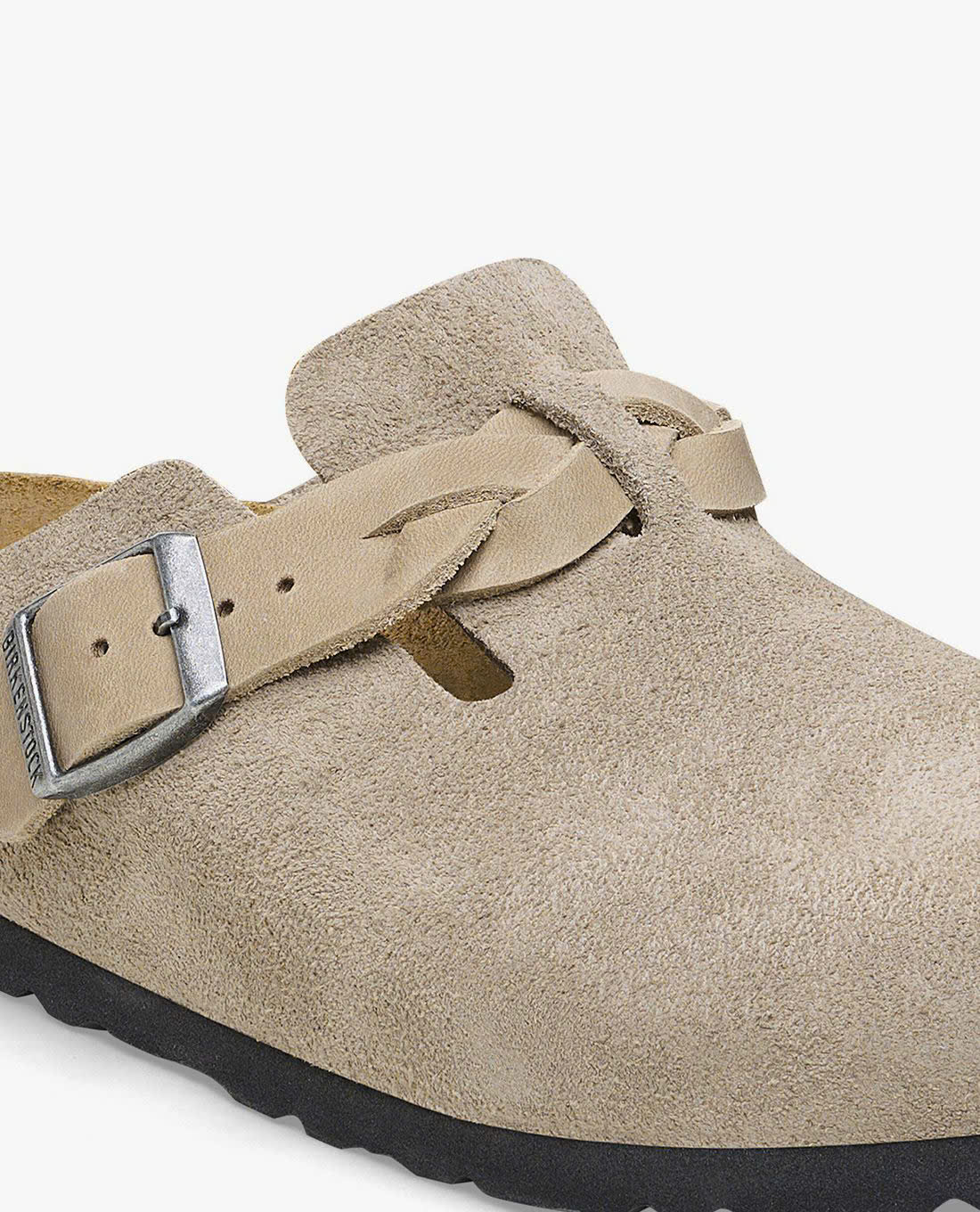 Brunello Cucinelli Gray suede mules with monil chain