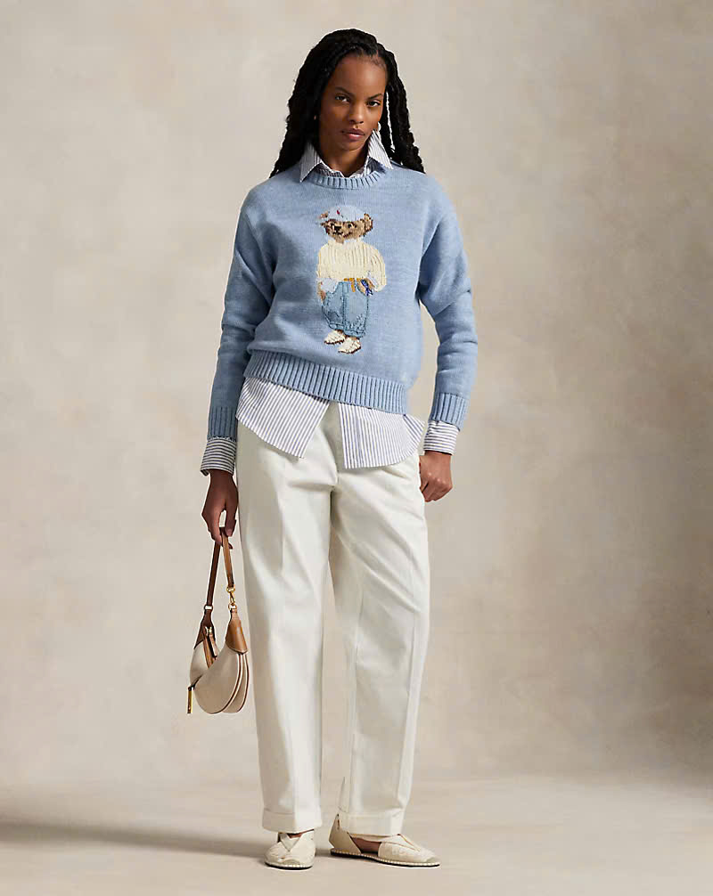 Áo len cổ tròn Polo Bear