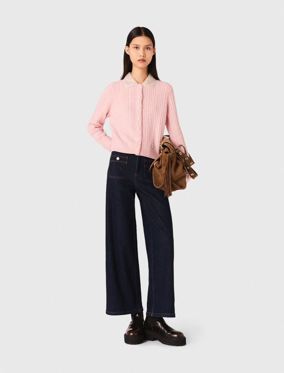 Áo khoác cardigan cổ rời