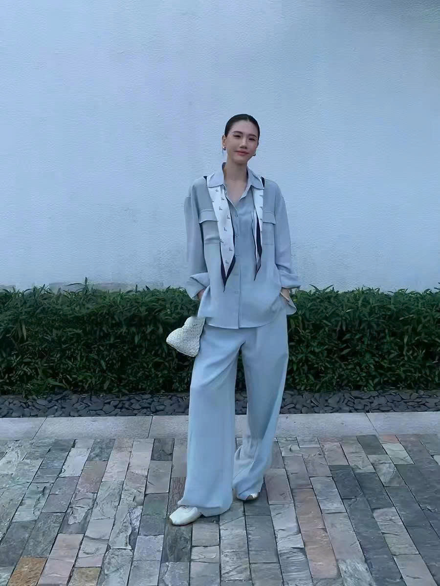 Set linen TTOO VOUISE Hàn Quốc 3 màu kèm khăn lụa