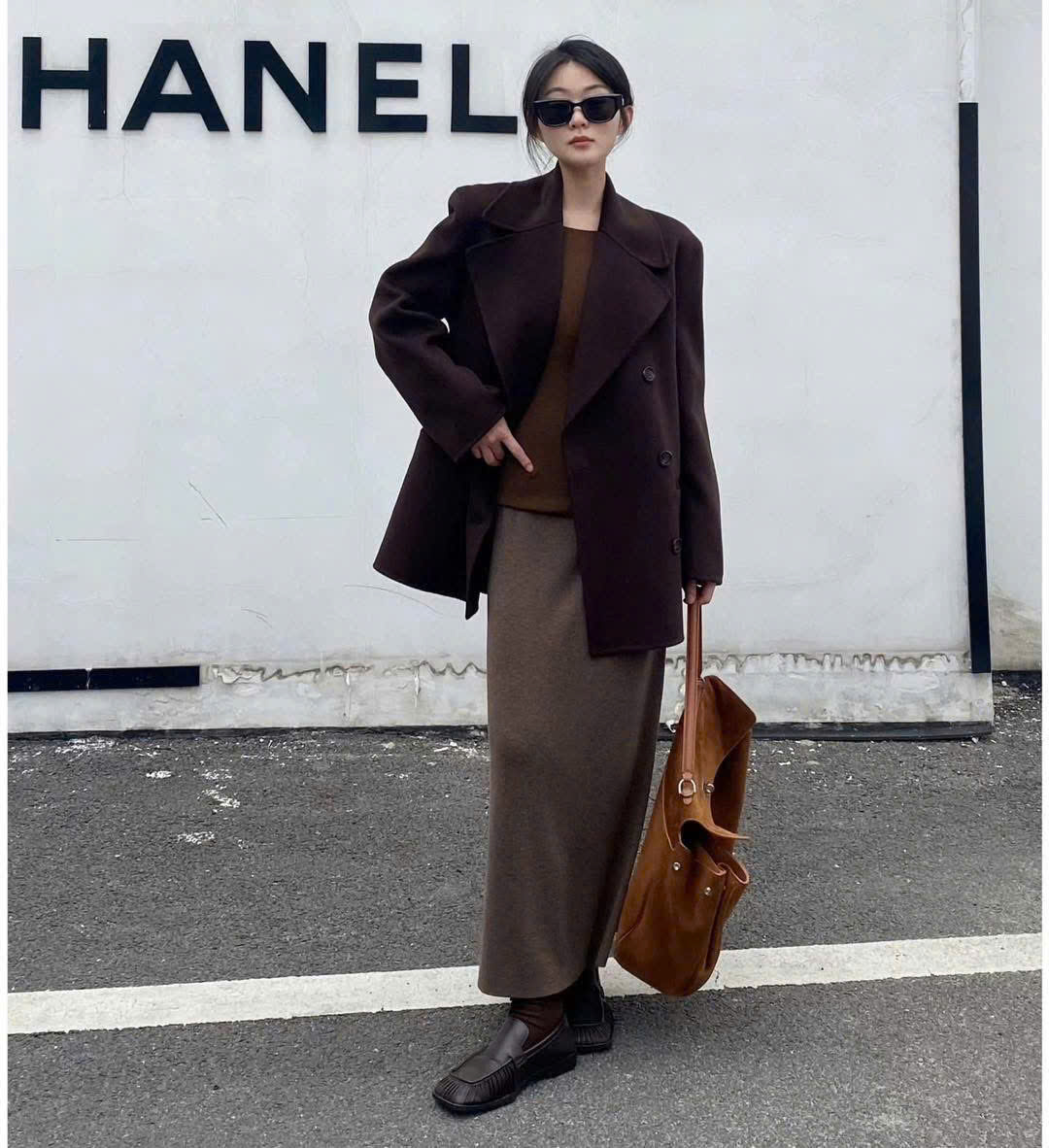 Coat dạ ép dáng lửng TOTEME