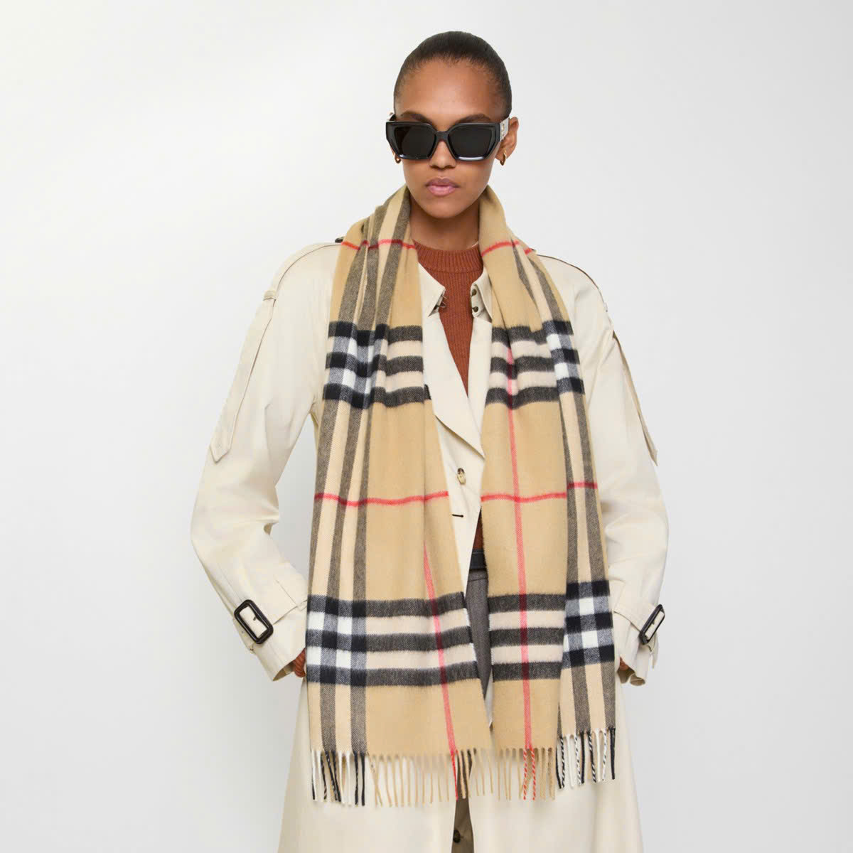 Khăn quàng cổ Cashmere kẻ caro