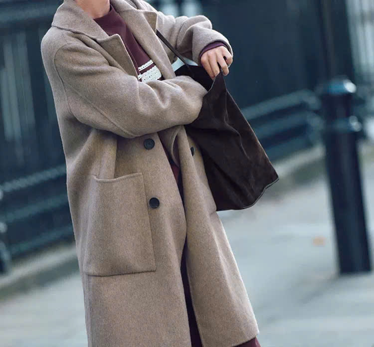 Trendcoat dạ ép Zara màu nâu