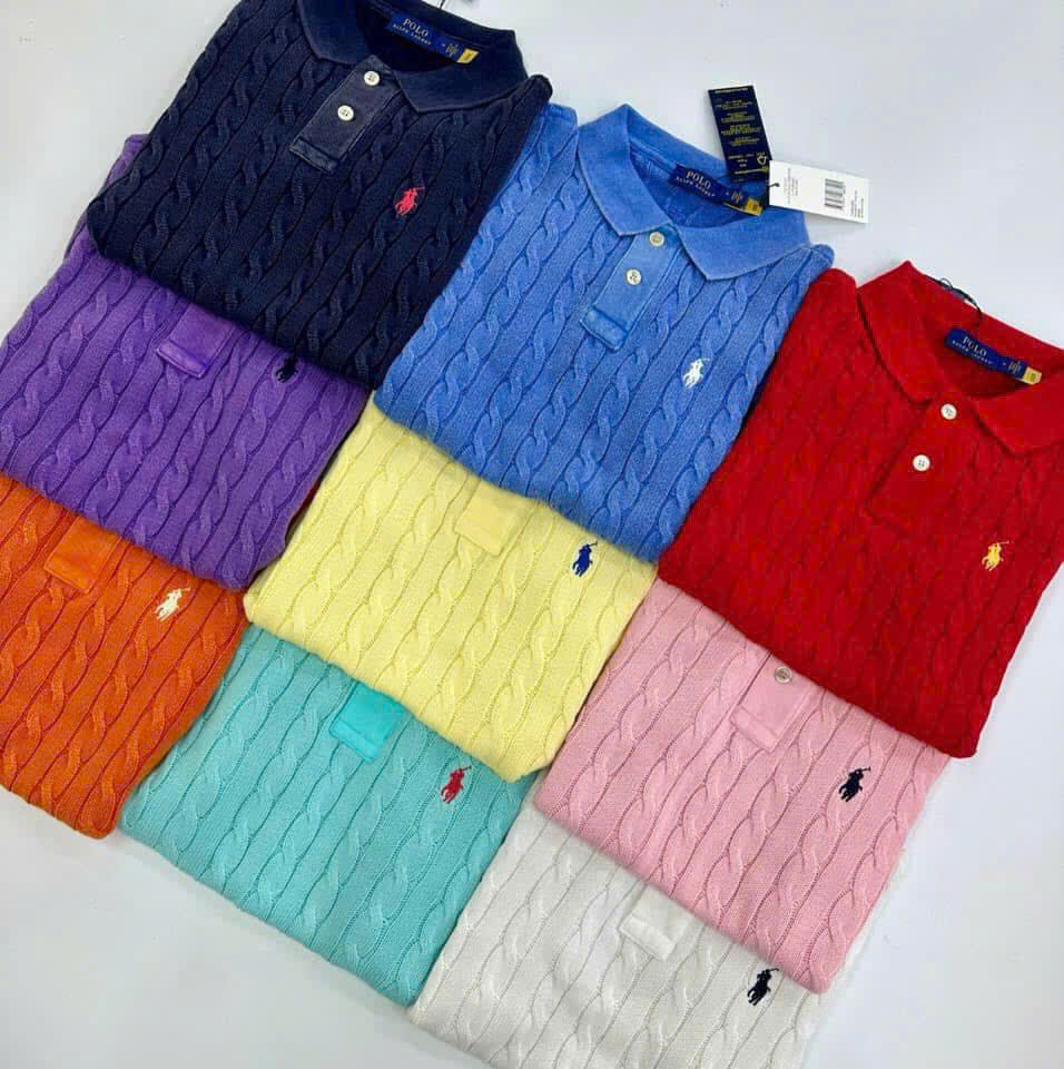 Polo Raulph Lauren cổ đức len thừng ngắn tay tuồn auth