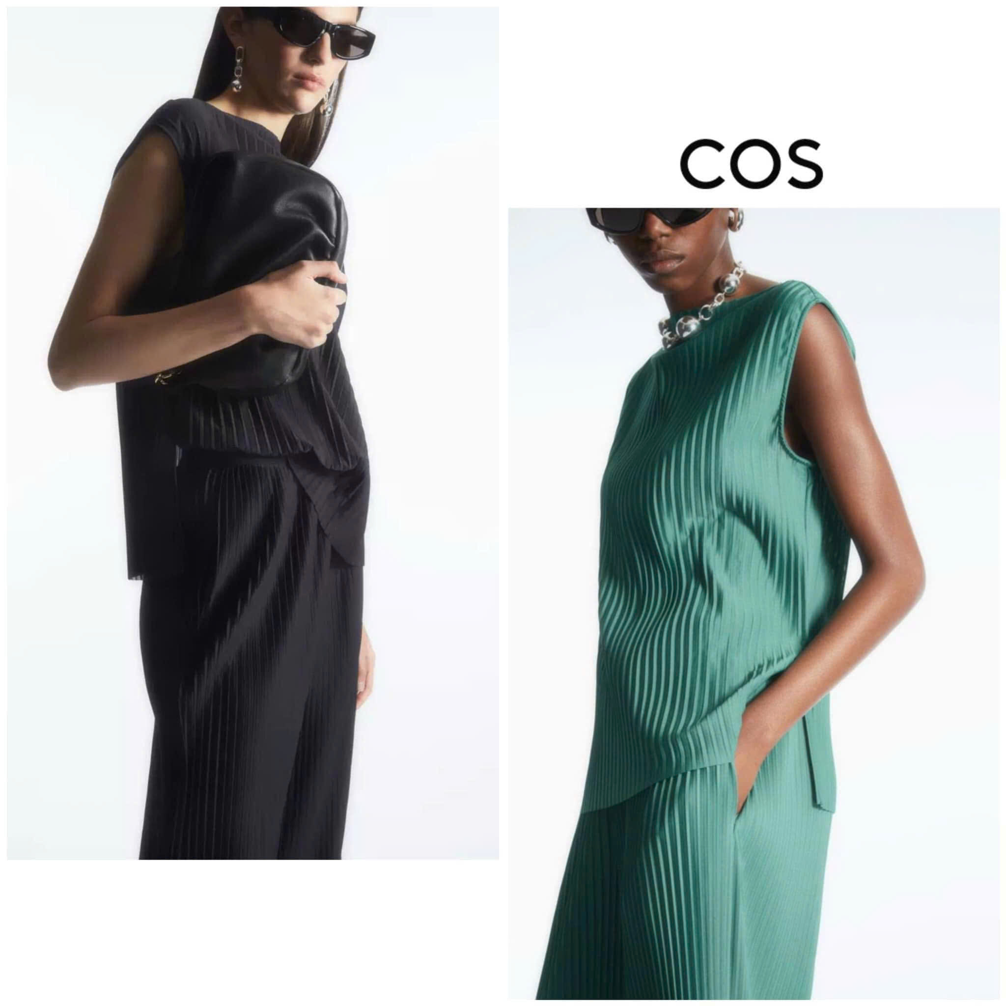Set COS ly dập suông  màu sát nách