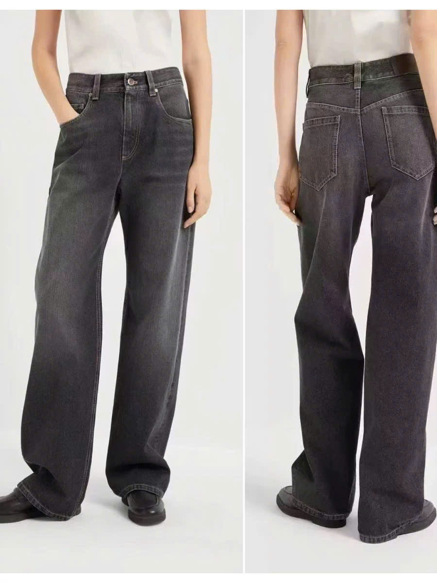 Quần denim ICICLE suông lót lông
