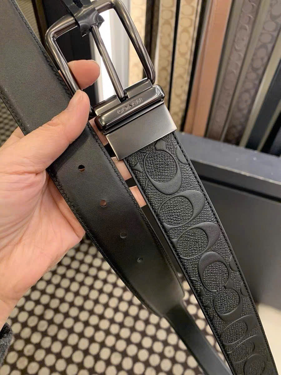 Belt nam Coach 2 mặt fullbox da thật