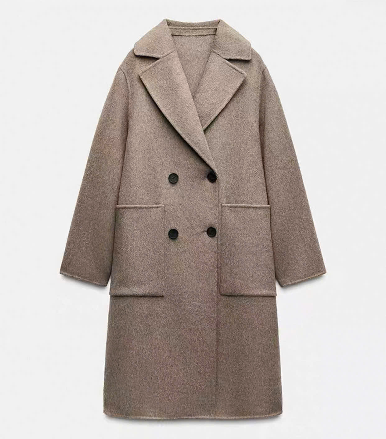 Trendcoat dạ ép Zara màu nâu