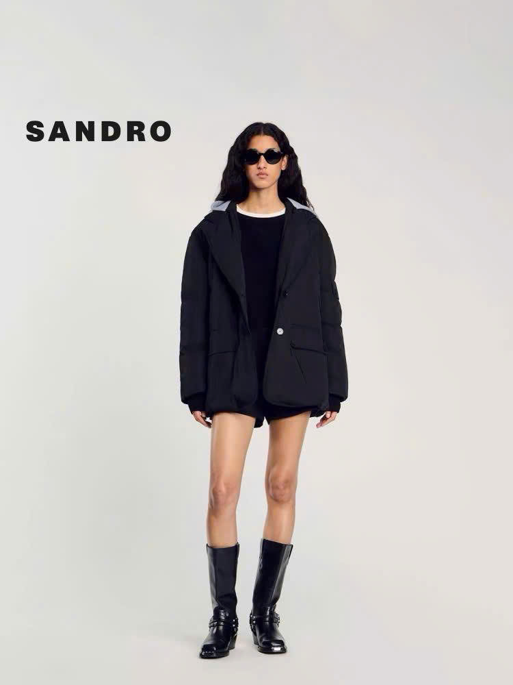 Áo phao Sandro phối mũ