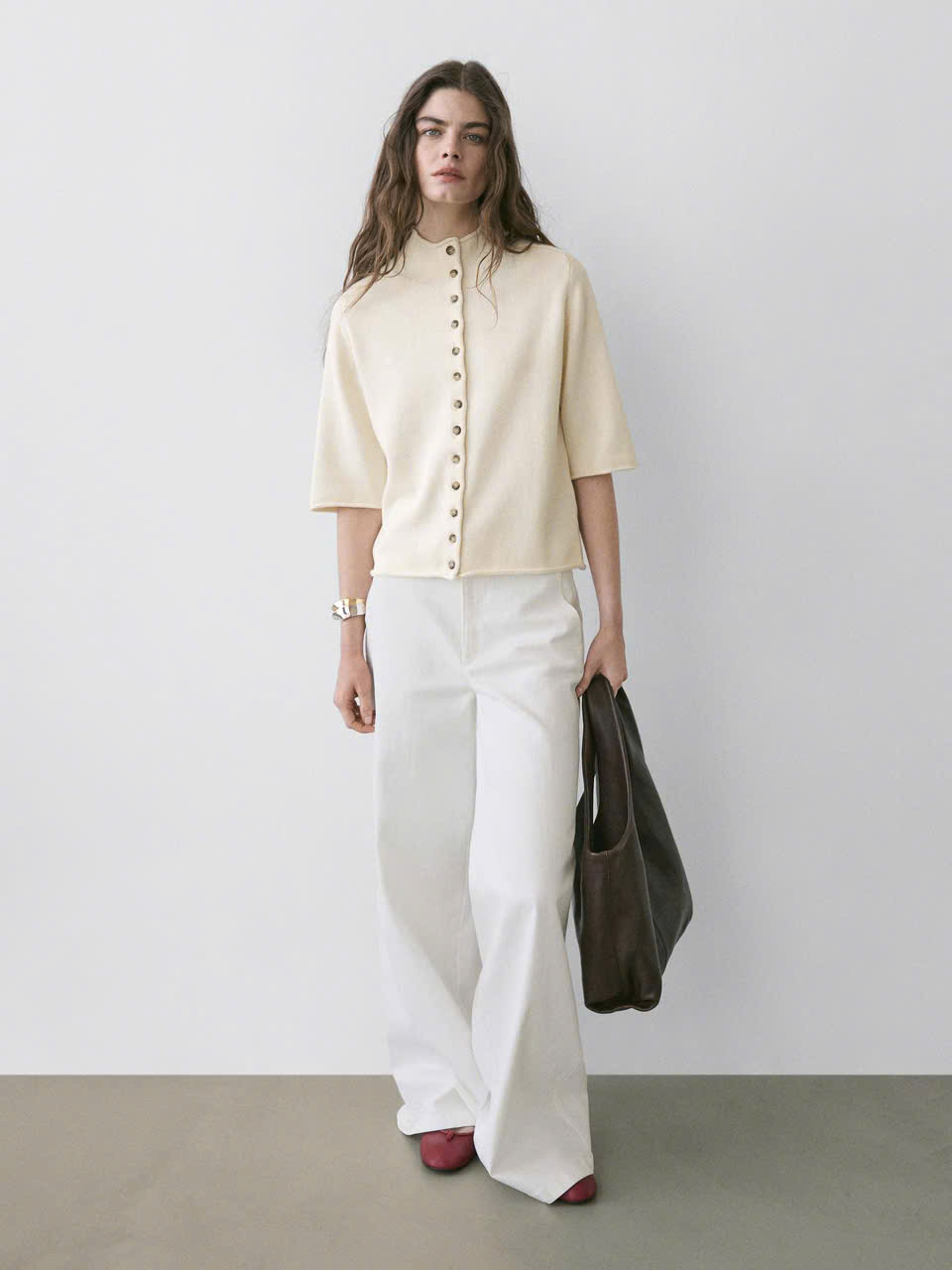 ÁO CARDIGAN ĐAN VỚI TAY ÁO DÀI KHUỶU TAY