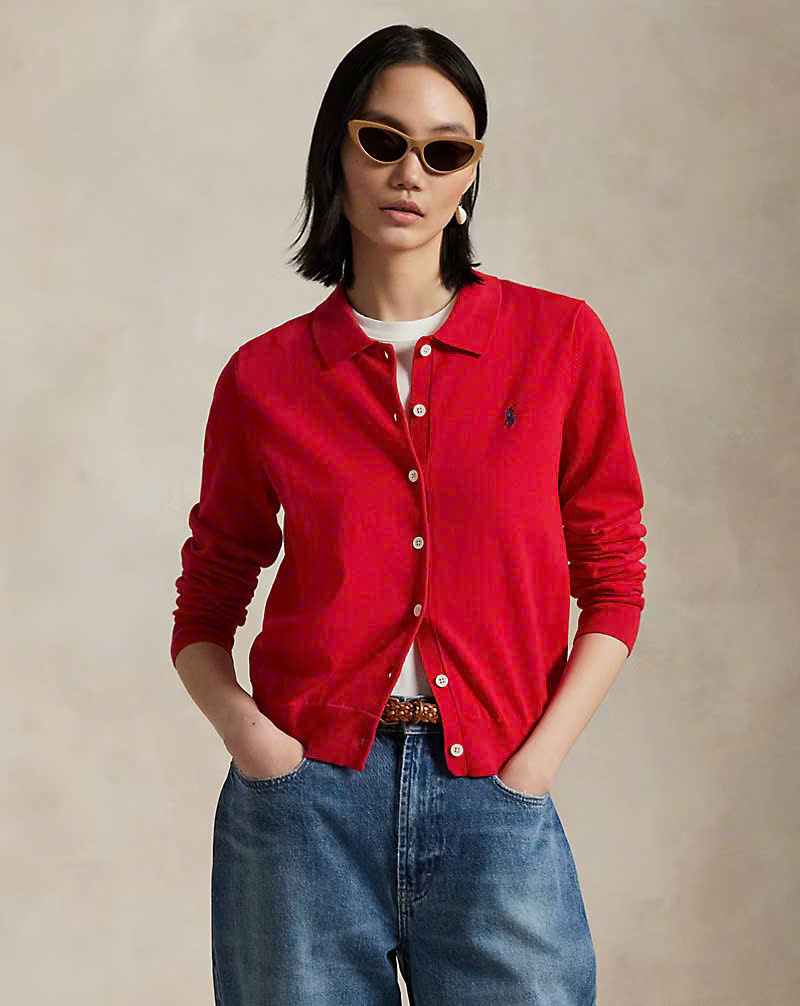 Áo khoác len Polo pha cotton