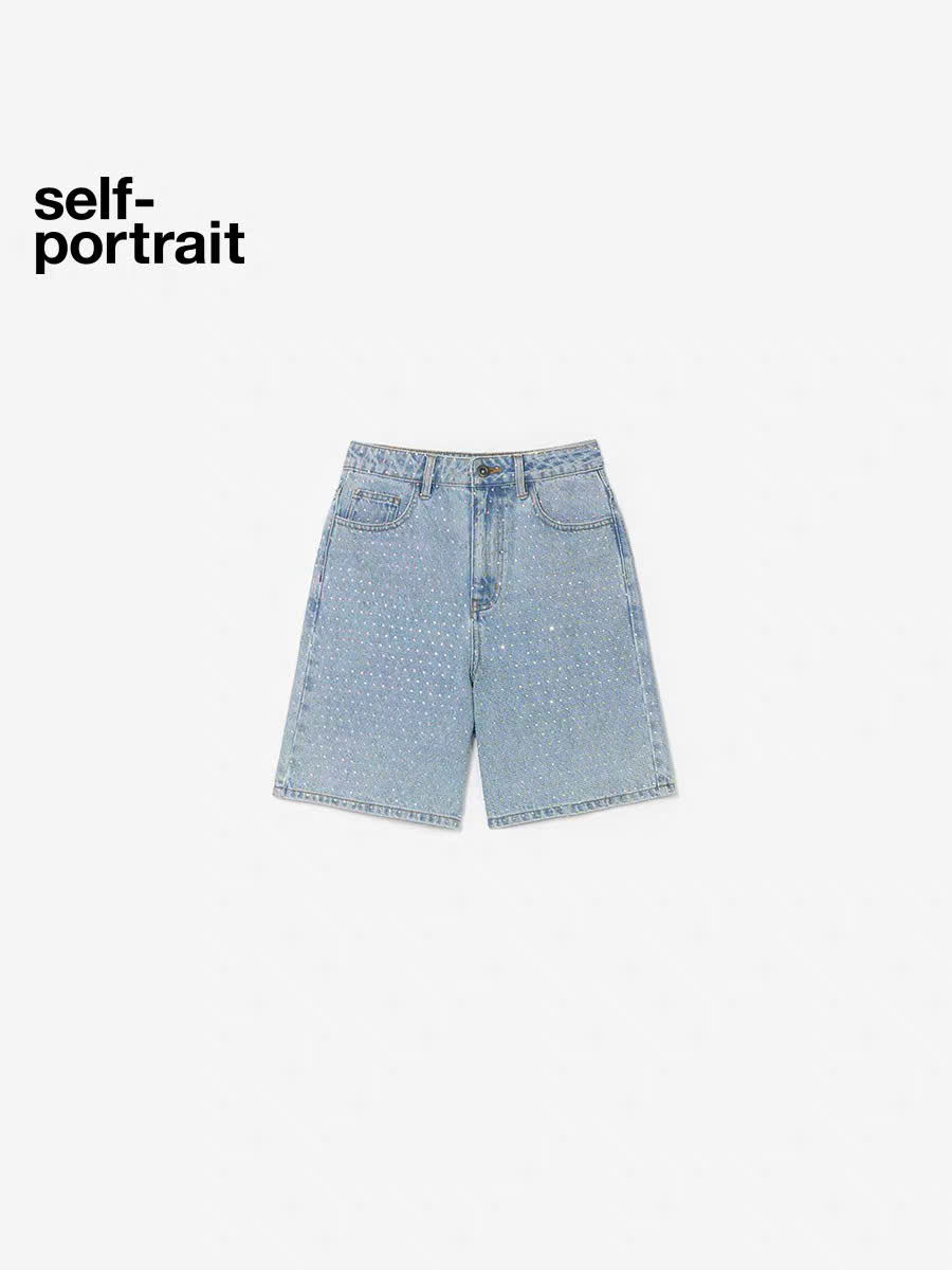 Short lửng denim Self - Portrait bling