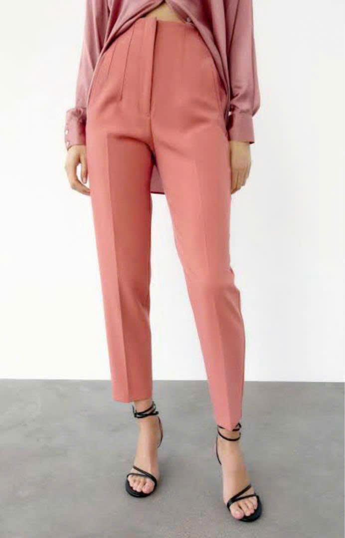 Quần baggy Zara màu vỏ đỗ dư xịn