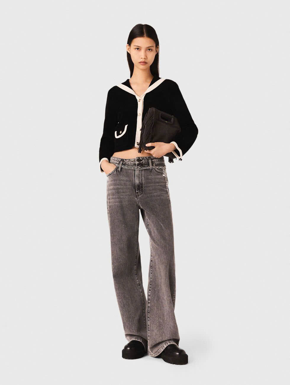 Áo khoác cardigan hiệu ứng nhung
