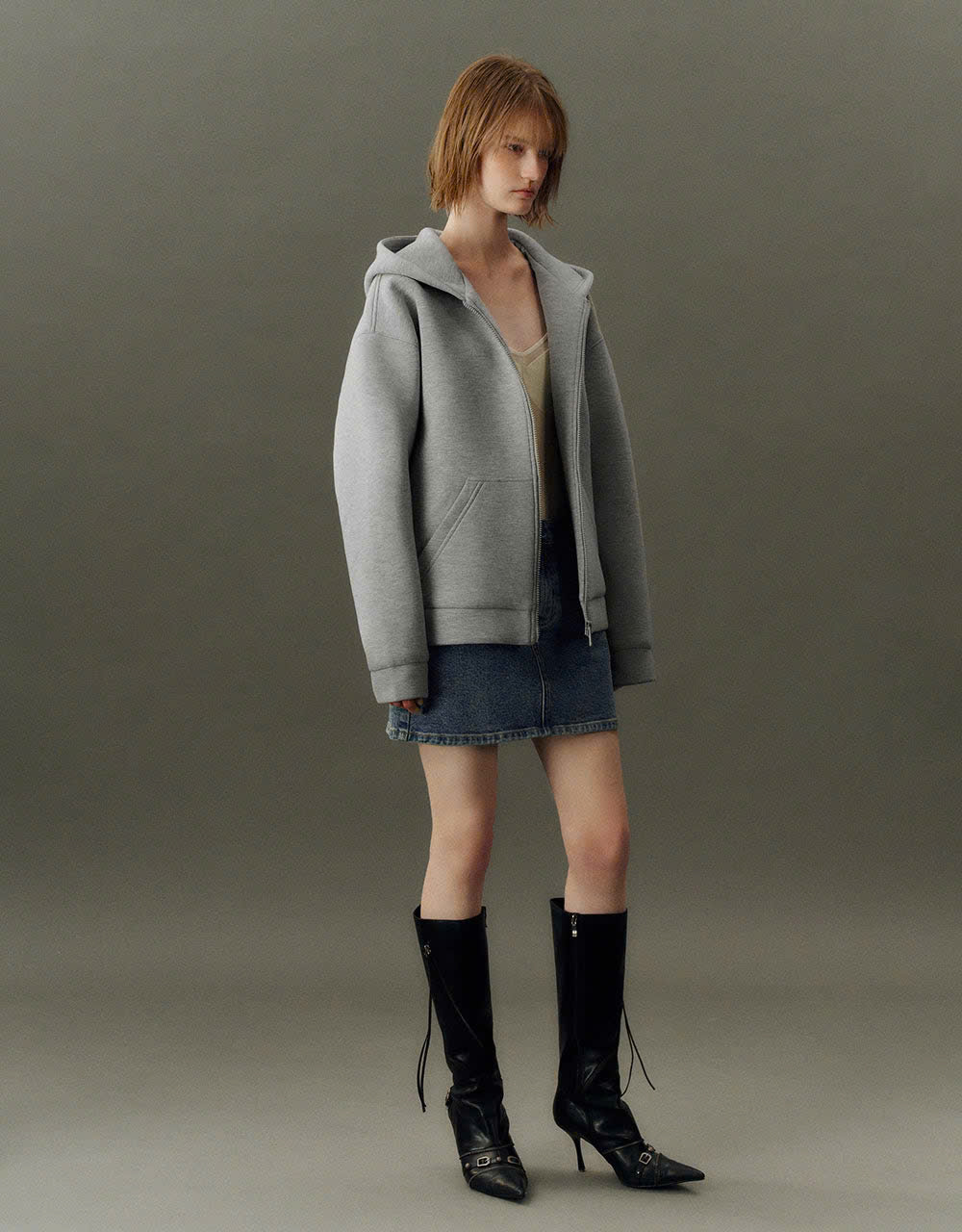 Váy denim thẳng mini