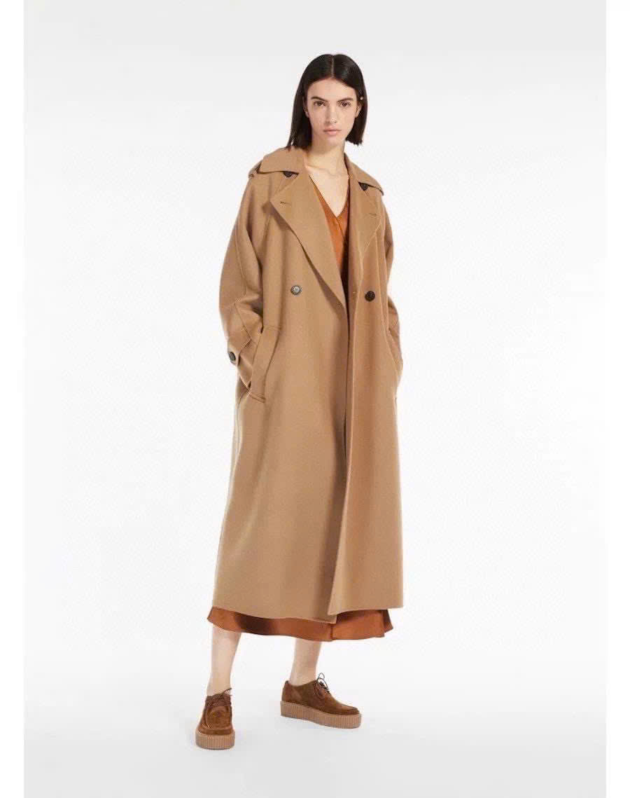 Trenchcoat Weekend MaxMara dáng suông màu beirge