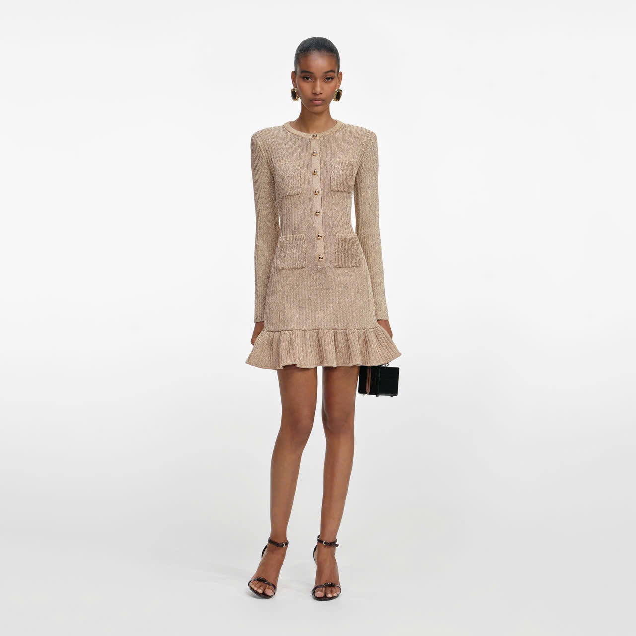 Váy mini dệt kim LUREX