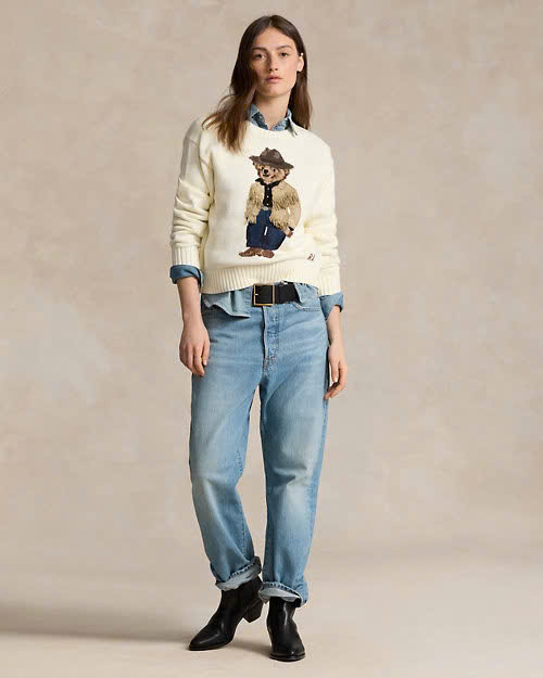 Áo len cổ tròn Polo Bear Cotton
