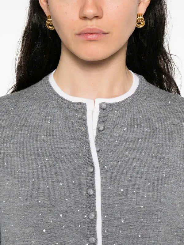 Áo len cardigan đính đá