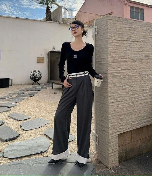 Quần suông Maison Margiela lưng chun 2 màu