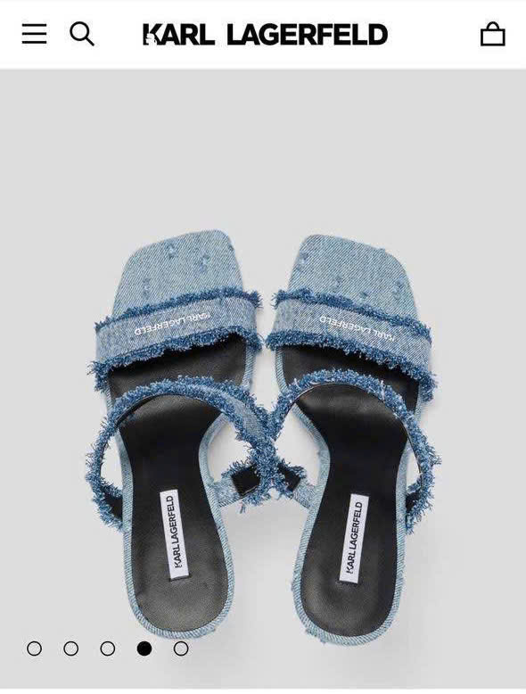 Giày denim gót Waverly twin strap Karl